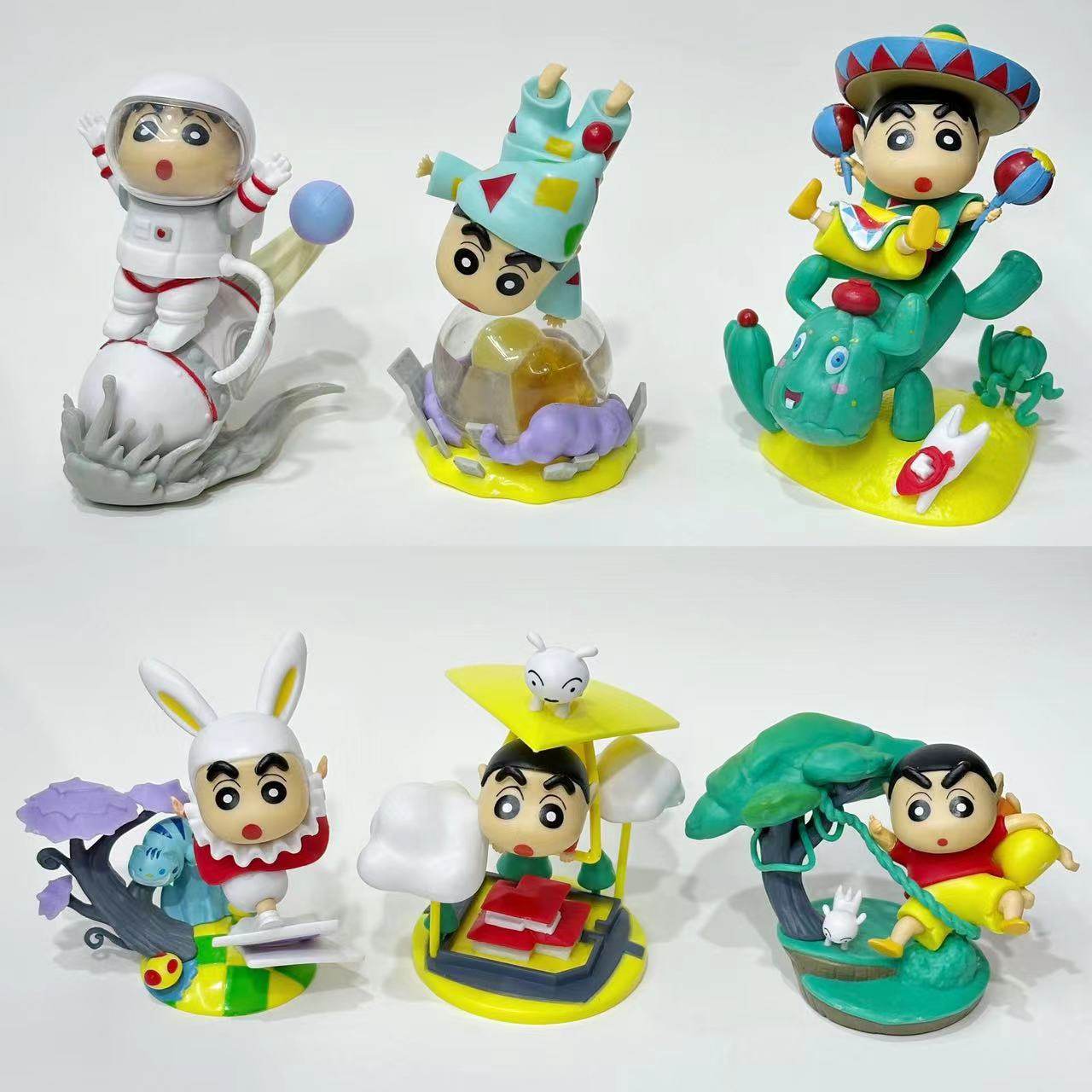 蜡笔小新经典场景系列动漫手办太空人仙人掌魔法小新情景可爱摆件,家居饰品,3D模型摆件,淘宝优惠券,粉丝福利购,淘宝优惠卷