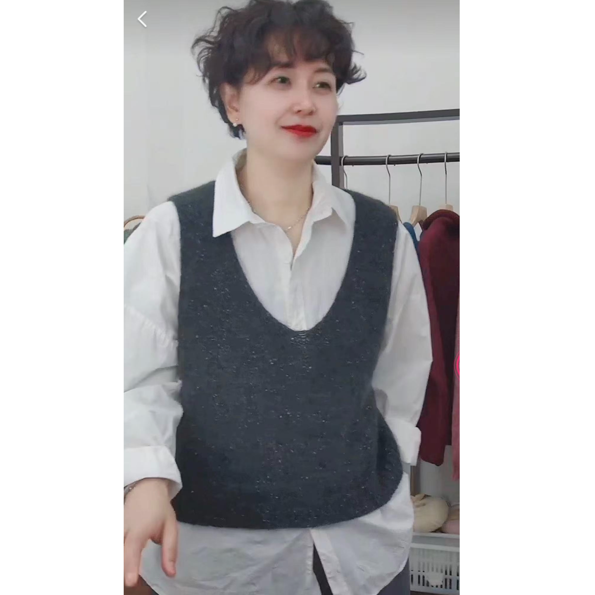 织EE【V领马甲彩点】彩点羊毛马海手衣编织材料包视频教程非成品