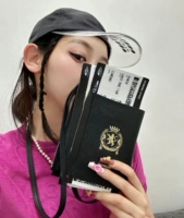 Чехол для паспорта, кошелек, черный картхолдер, ремешок, сумка через плечо, стиль