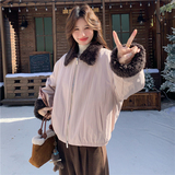 有货~粉色小个子短外套派克服毛毛内胆2C118-M869P195控298，女装短外套，2C118