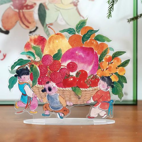 一二山马年国风亚克力立牌摆件