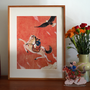 一二山鲜衣怒马皇小小原创水墨新中式客厅书房玄关国风装饰画挂画
