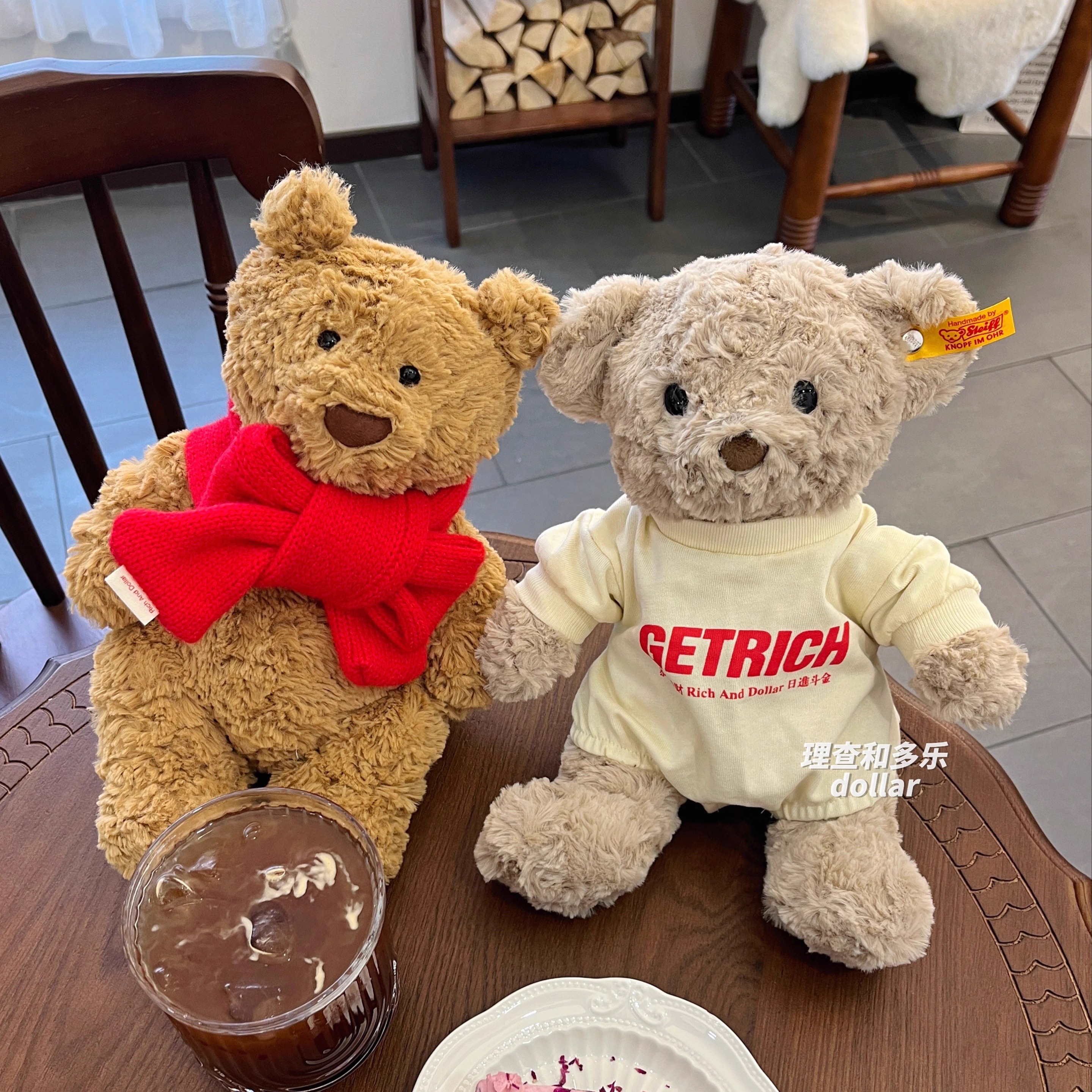 jellycat巴塞罗熊衣服新年玩偶衣服莉娜熊卫衣连体裤steiff熊娃衣