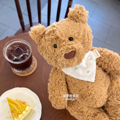 Jellycat玩偶围兜巴塞罗熊双面小围兜宠物口水巾小熊围巾chiikawa