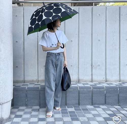 复古大波点双层长柄拱形雨伞