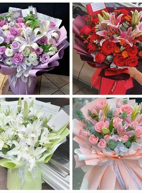 送上海市青浦区重固镇白鹤镇同城鲜花店订香水百合玫瑰女朋友生日