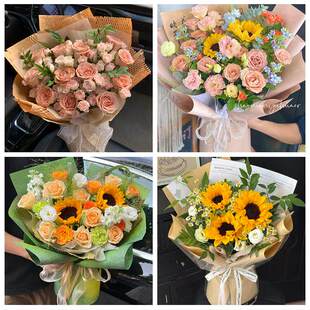 99朵玫瑰花束妇女节向日葵生日鲜花北京市朝阳区建外朝外街的附近