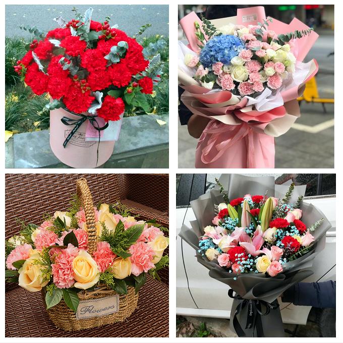 康乃馨向日葵送长辈生日黑龙江绥化市安达市肇东海伦市同城鲜花店