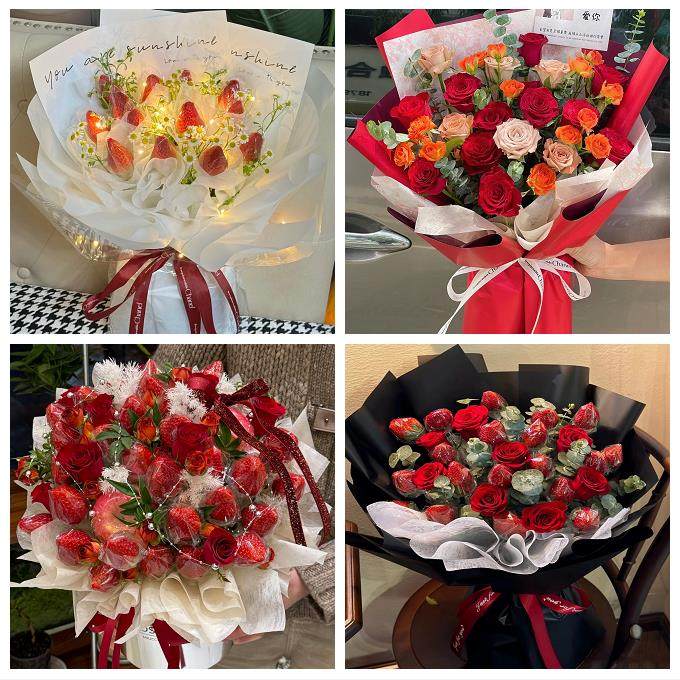圣诞玫瑰鲜花束送老婆女朋友贵阳市南明云岩区花溪乌当区同城花店