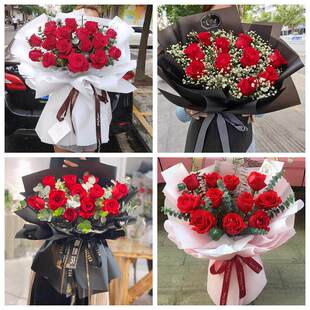 红玫瑰鲜花情人节生日表白花束礼物安徽阜阳颍州颍东颍泉区界首市