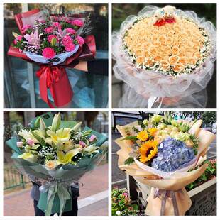 玫瑰百合向日葵康乃馨鲜花山西忻州市神池五寨岢岚河曲县同城速递
