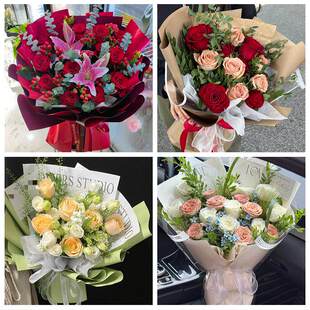 99朵玫瑰花束妇女节向日葵生日鲜花上海市浦东新区浦兴路东明路街