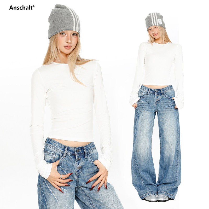 Anschalt/ 220g 天丝莱赛尔“面膜T · 纸片人圆领糯感高弹打底衫