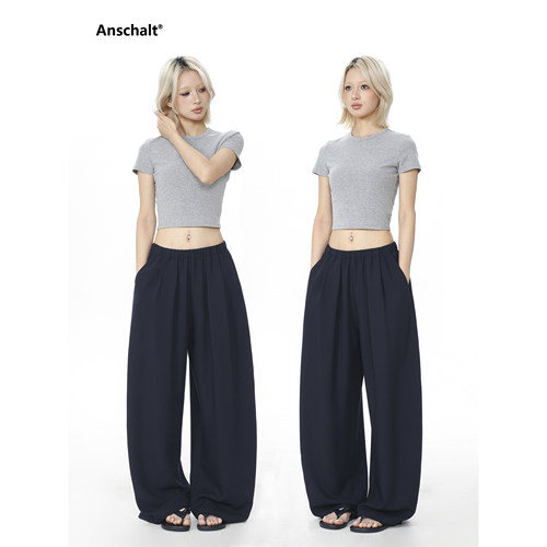 高智风亚麻混纺高级感弯刀裤