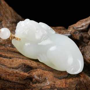 天然和田玉天然水晶手链吊坠挂件爱心貔貅玉质尺寸 . 证书