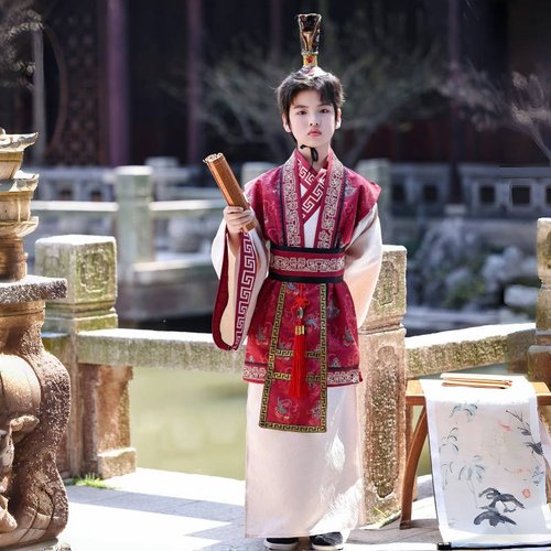 儿童古装男童大臣演出服旅拍