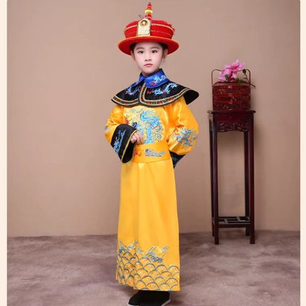 儿童成人古装男唐朝太子汉朝皇帝皇上表演服装龙袍汉服陛下演出服