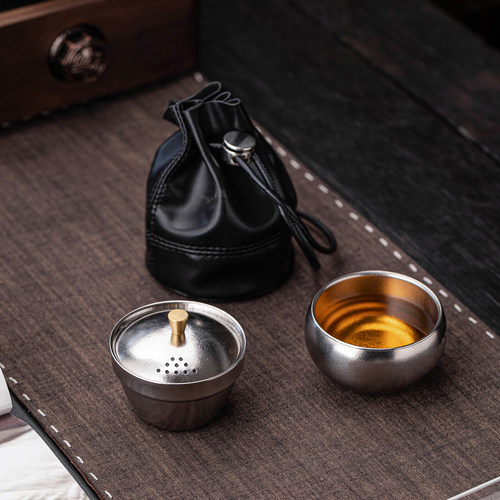 瓷牌茗纯钛便携旅行茶具套装