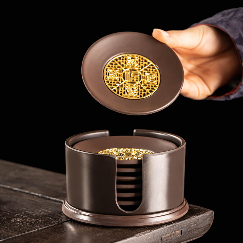 瓷牌茗国风杯垫防烫杯垫