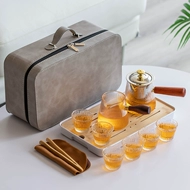 bình trà du lịch Thủy Tinh Du Lịch Bộ Trà Túi Du Lịch Di Động Cắm Trại Ngoài Trời Làm Trà Hiện Vật Xe Du Lịch Trà Uống Thiết Bị ấm trà du lịch