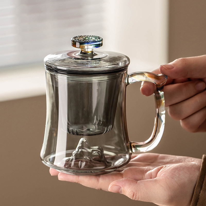 瓷牌茗耐热玻璃玻璃茶杯