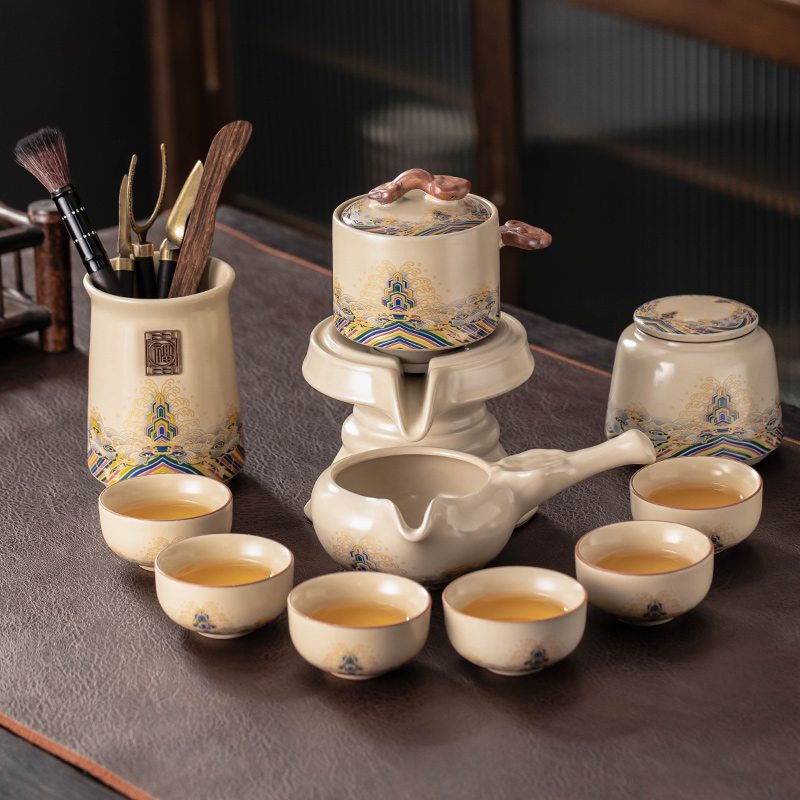 瓷牌茗茶具旋转自动出水