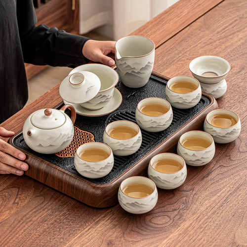 瓷牌茗汝窑功夫茶具套装