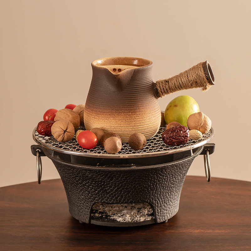 瓷牌茗秋冬铸铁围炉煮茶神器