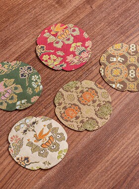 瓷牌茗织锦杯垫双面布艺壶承隔热杯托茶壶垫防滑吸水茶托茶道配件