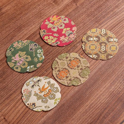 织锦杯垫双面布艺杯托吸水茶托