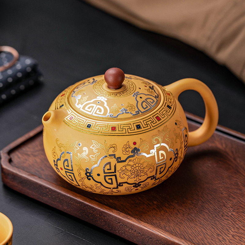 黄金段泥西施壶家用轻奢