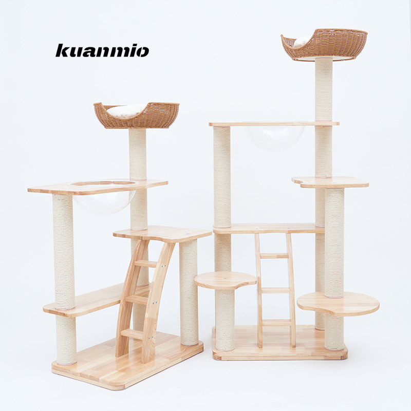 宽喵猫爬架实木净味超稳定