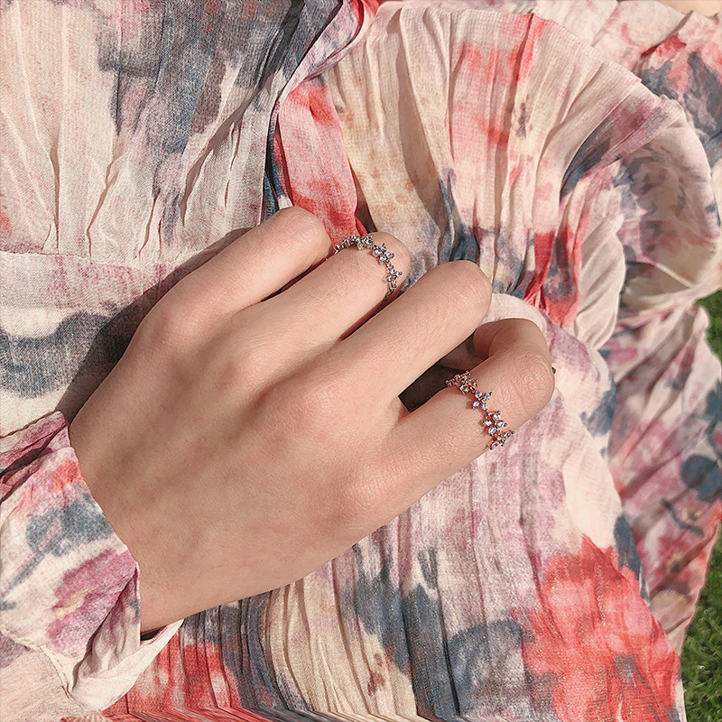 小清新！链子软链925纯银四叶草戒指女细链式链条可调节吊坠学生在类目 饰品/流行首饰/时尚饰品新, 戒指/指环中 - 来自Buy2taobao.com提供专业的淘宝代购服务