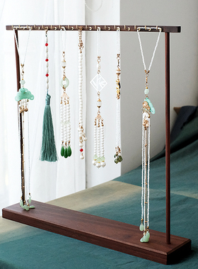 首饰展示架中式复古胡桃木项链架店铺柜台手链珠宝饰品陈列收纳架