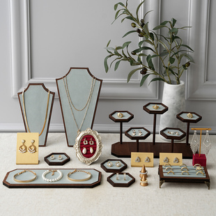 首饰展示架复古风池蓝人形项链板耳环戒指收纳盘珠宝饰品拍照道具
