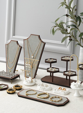 首饰展示架中式复古人形项链板戒指收纳托盘耳环戒指陈列拍照道具
