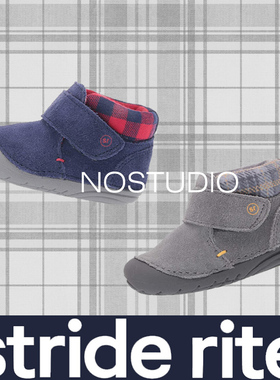 STRIDE RITE 美国喜健步软底儿机能学步春秋冬牛皮真皮雪地靴无绒