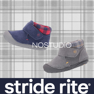 STRIDE RITE 美国喜健步软底儿机能学步春秋冬牛皮真皮雪地靴无绒