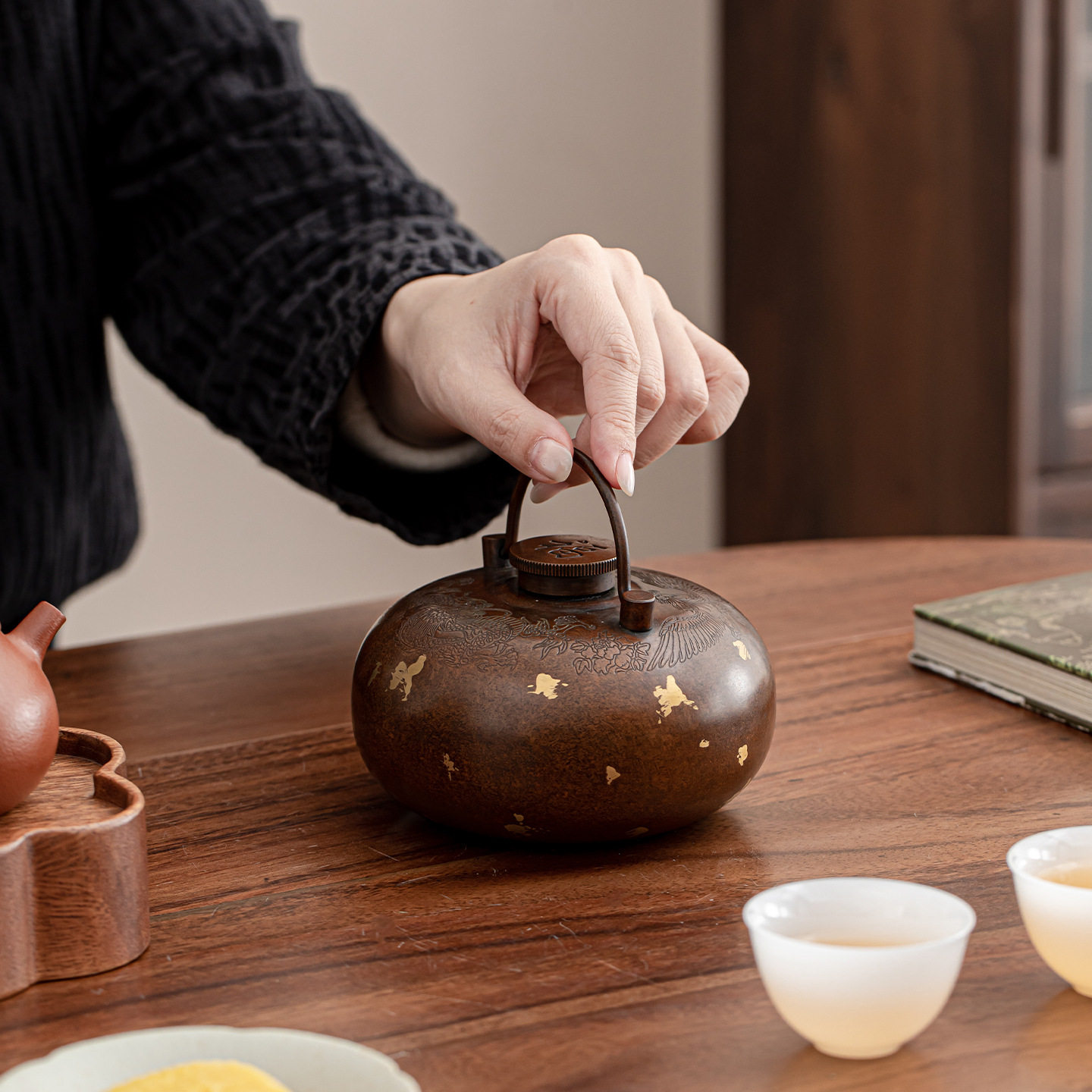 中式仿古铜制随身暖手壶国风炉古