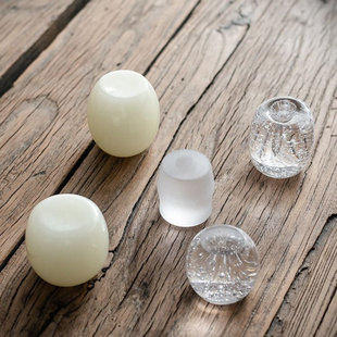 水晶玻璃线香插盖托杯垫创意配件古青玉茶道配件