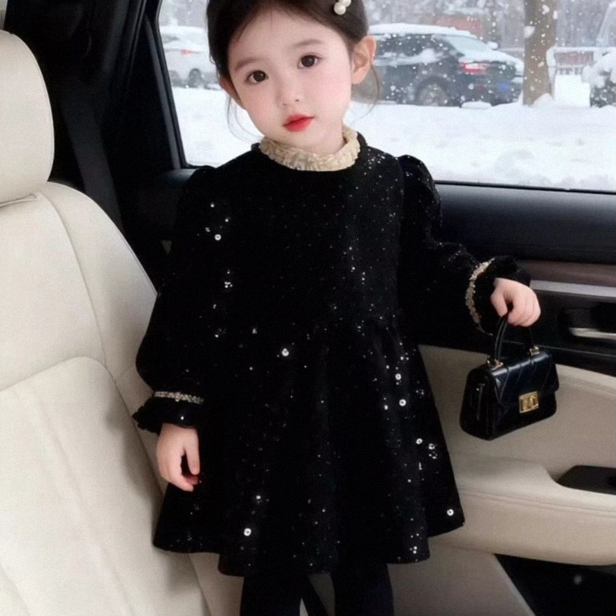 秋冬加绒女童礼服公主连衣裙