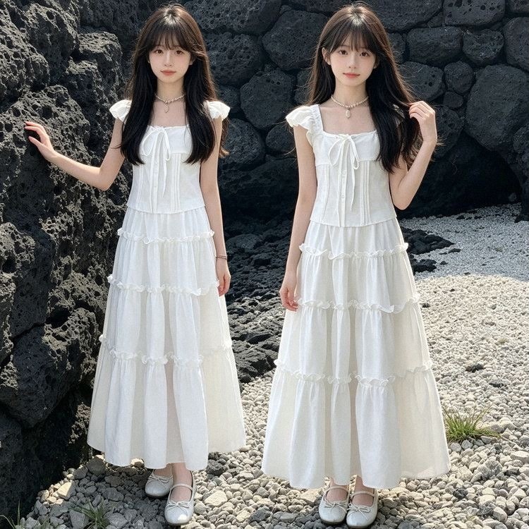 女童夏季沙滩度假半身裙套装