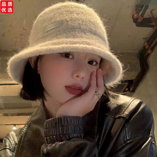 帽子女秋冬季羊羔毛渔夫