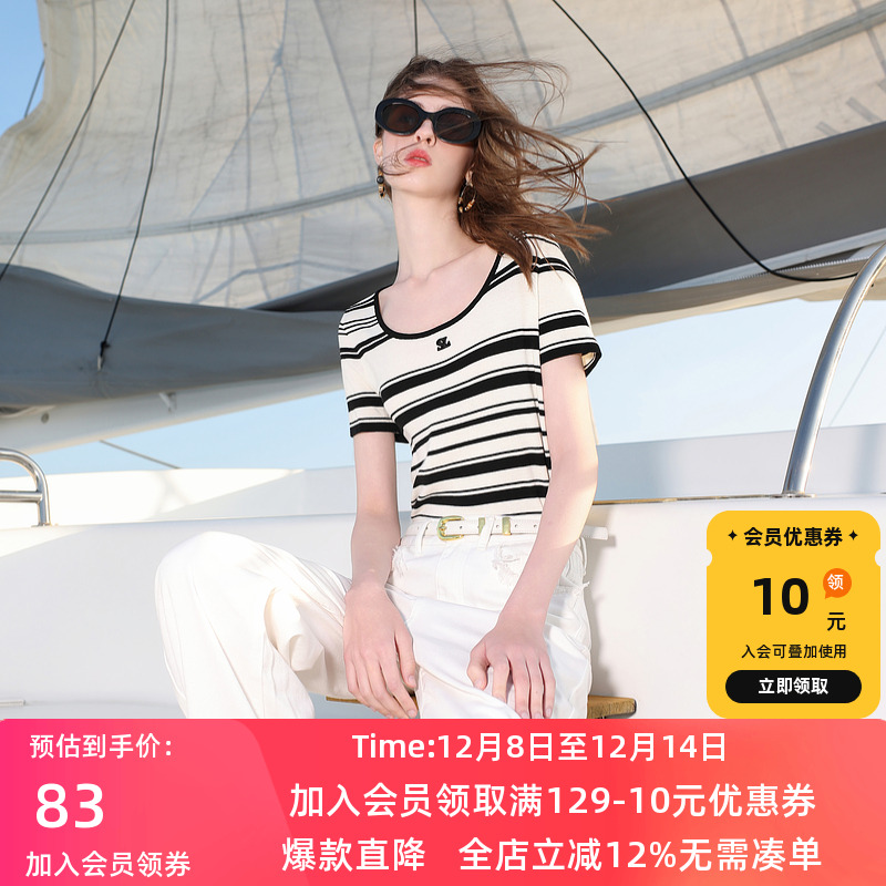 ibudu2025夏季新款修身短袖套头