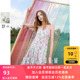 碎花吊带裙无袖 三彩2025春季 新款 连衣裙纯棉A字裙长裙M