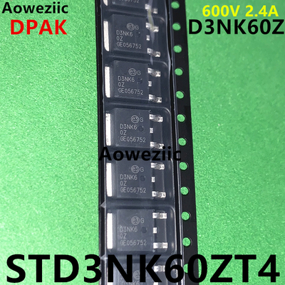 STD3NK60ZT4 TO-252 D3NK60Z N沟道 600V 2.4A 场效应管(MOSFET)