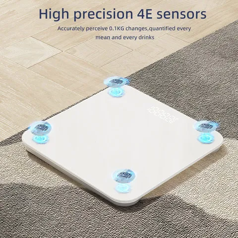 隐电子秤电池款体重秤称重纯白LED人体秤电池款人体屏