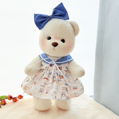 莉娜熊娃衣中号30cm海军风裙子