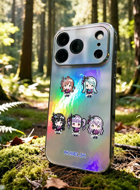 可爱梦限大MewType玻璃手机壳创意roselia镭射Mujica像素风bangdream适用于安卓iphone17pro少女乐队mygo