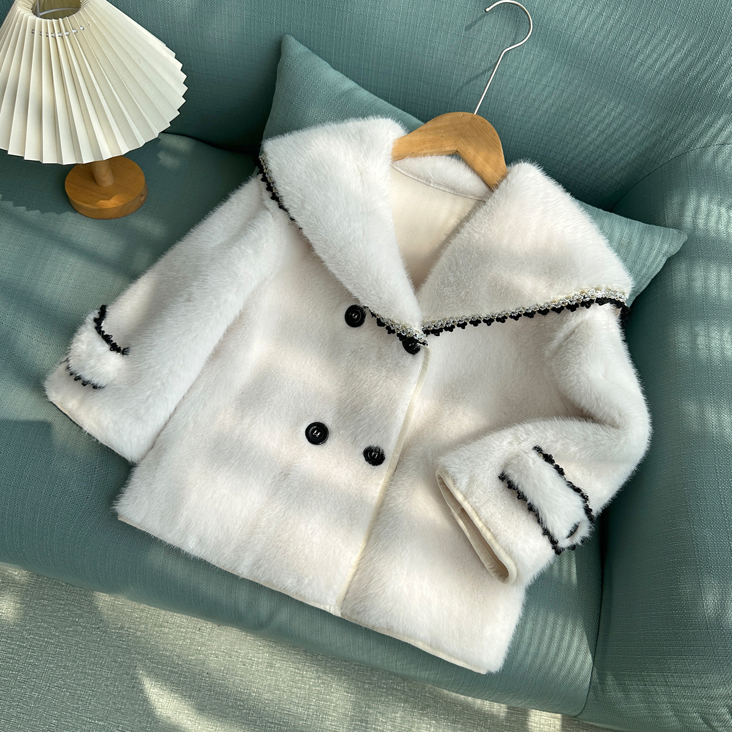 女童水貂绒外套冬皮毛一体加厚